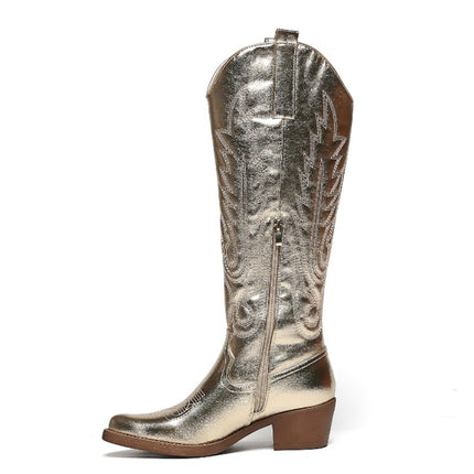 Smile Favorites Cowboylaarzen Goud Stiksels Hoog