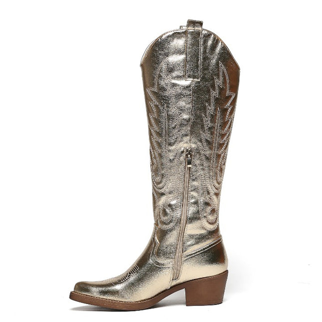 Smile Favorites Cowboylaarzen Goud Stiksels Hoog