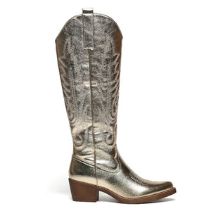 Smile Favorites Cowboylaarzen Goud Stiksels Hoog