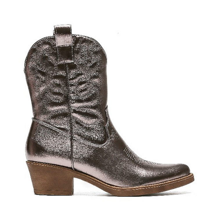 Smile Favorites Cowboylaarzen Gun Metallic Kort Stiksels