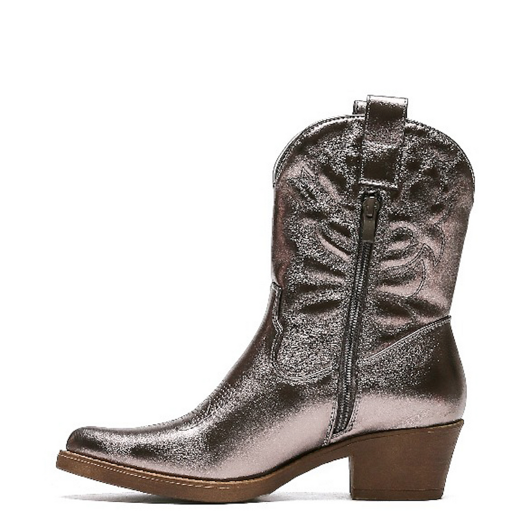 Smile Favorites Cowboylaarzen Gun Metallic Kort Stiksels