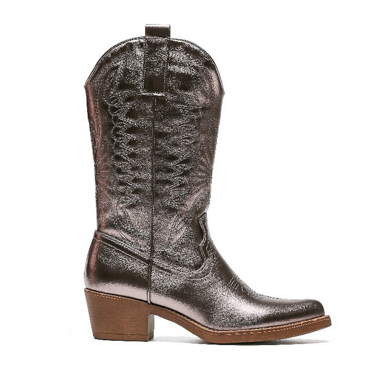 Smile Favorites Cowboylaarzen Gun Metallic Stiksels