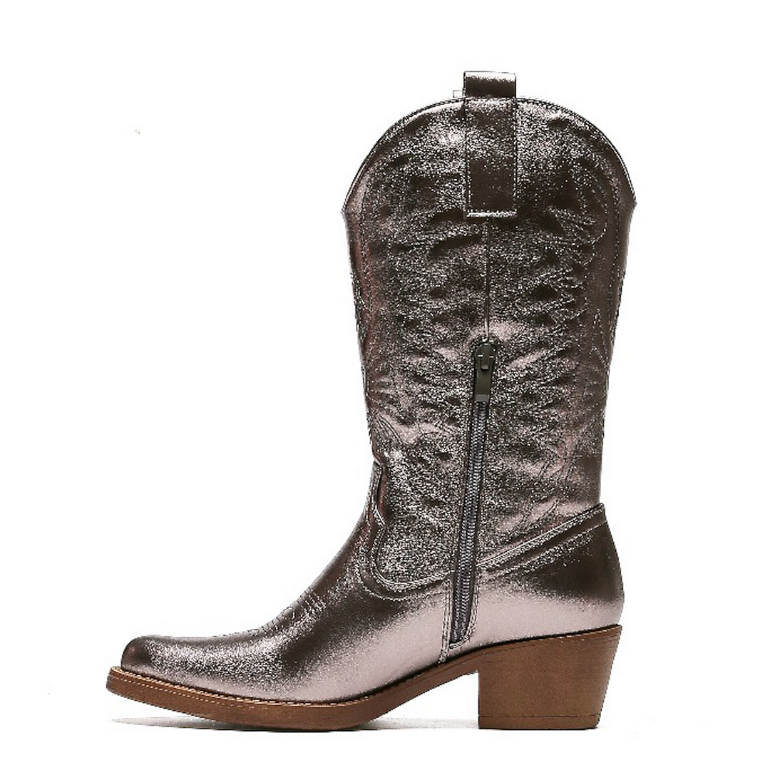 Smile Favorites Cowboylaarzen Gun Metallic Stiksels