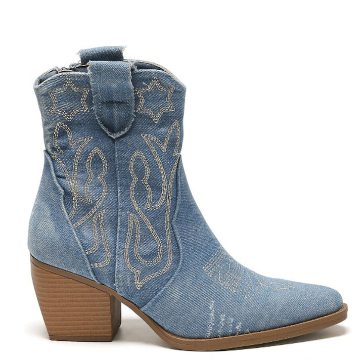 Smile Favorites Cowboylaarzen Jeans Blauw Kort Star Damaged