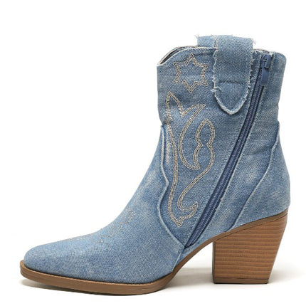 Smile Favorites Cowboylaarzen Jeans Blauw Kort Star Damaged