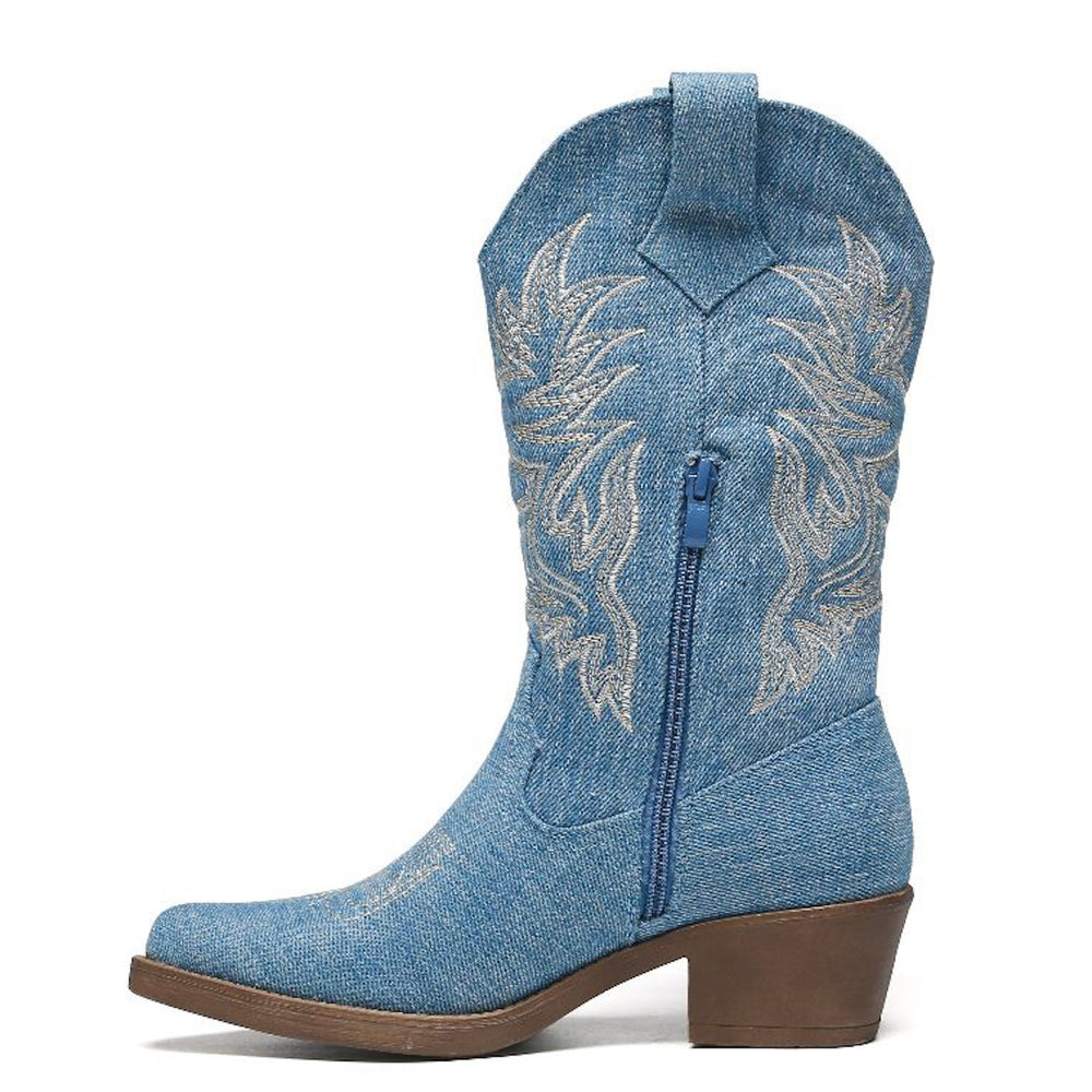 Smile Favorites Cowboylaarzen Jeans Blauw Stiksels