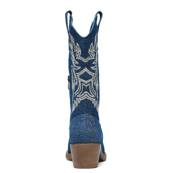 Smile Favorites Cowboylaarzen Jeans Donker Blauw Stiksels
