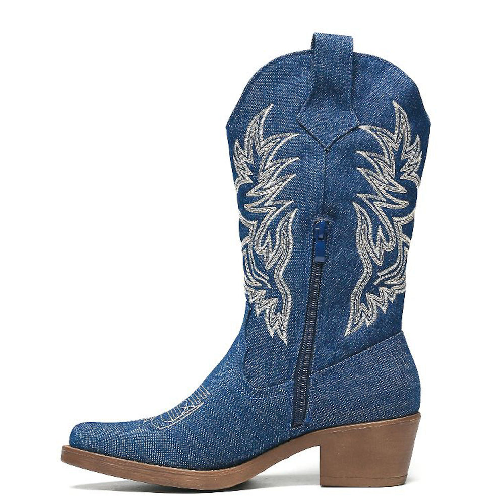 Smile Favorites Cowboylaarzen Jeans Donker Blauw Stiksels