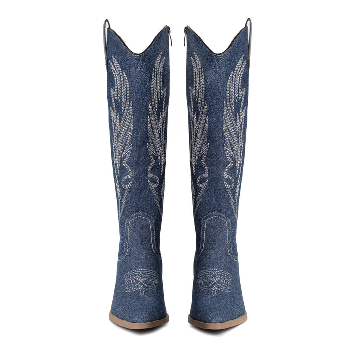 Smile Favorites Cowboylaarzen Jeans Donker hoog