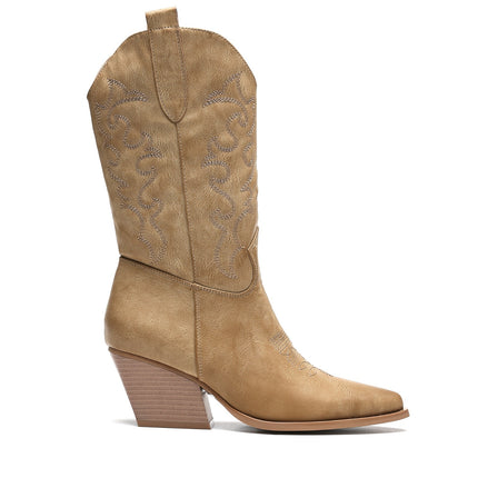 Smile Favorites Cowboylaarzen Khaki Stiksels