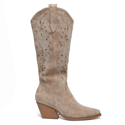 Smile Favorites Cowboylaarzen Khaki  Suède Western Hoog