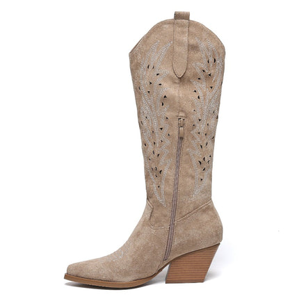 Smile Favorites Cowboylaarzen Khaki  Suède Western Hoog
