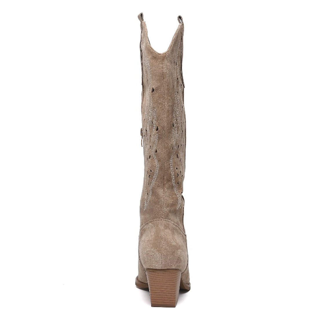 Smile Favorites Cowboylaarzen Khaki  Suède Western Hoog
