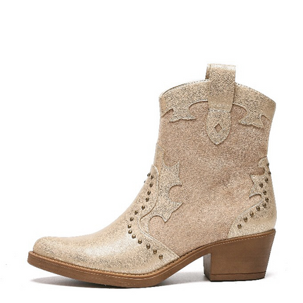 Smile Favorites Cowboylaarzen Khaki Suedine Flame Studs Gold