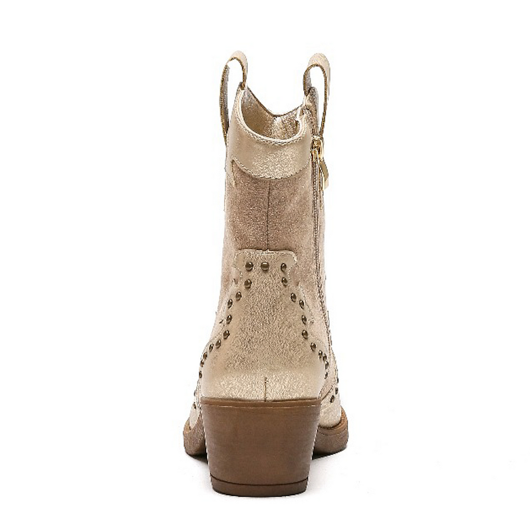 Smile Favorites Cowboylaarzen Khaki Suedine Flame Studs Gold