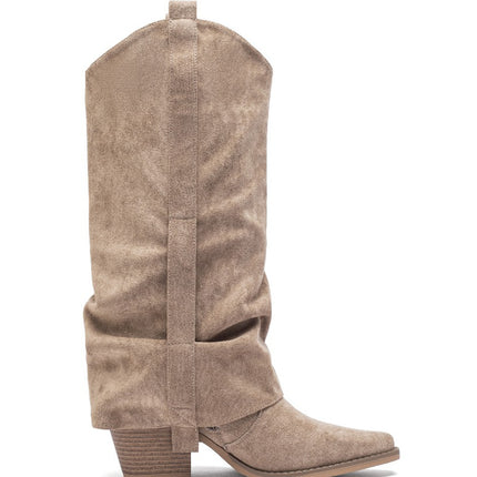 Smile Favorites Cowboylaarzen Khaki Suedine Flap met Gesp