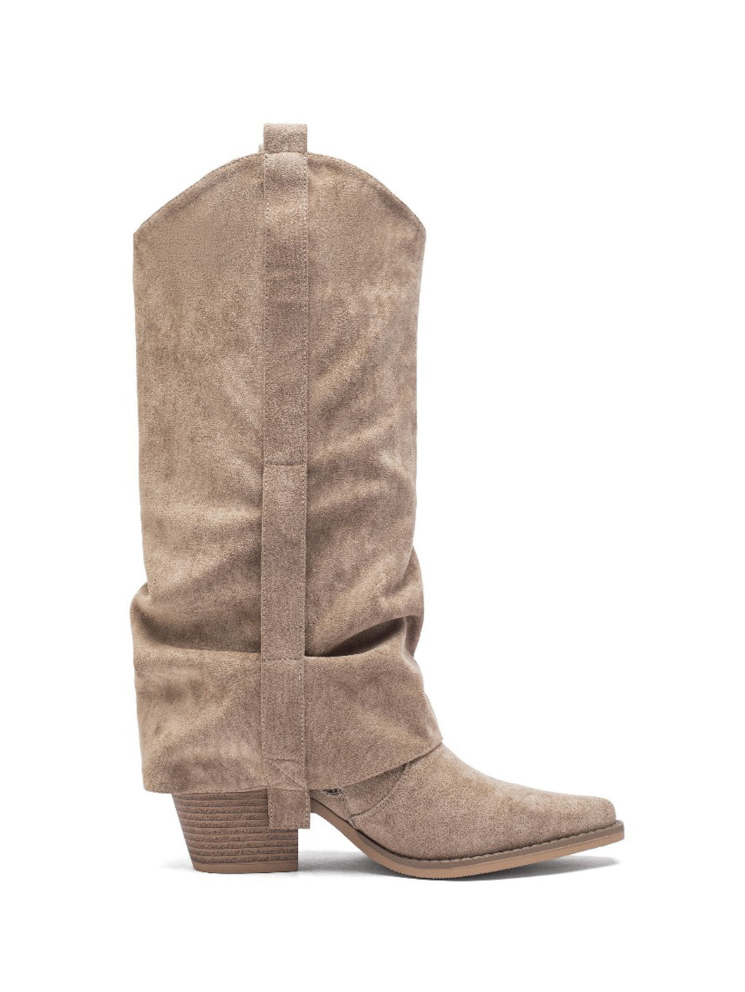 Smile Favorites Cowboylaarzen Khaki Suedine Flap met Gesp