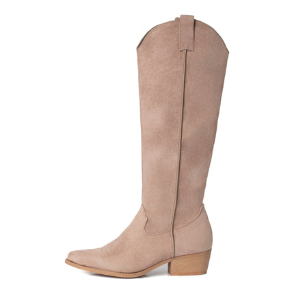 Smile Favorites Cowboylaarzen Khaki Suedine hoog