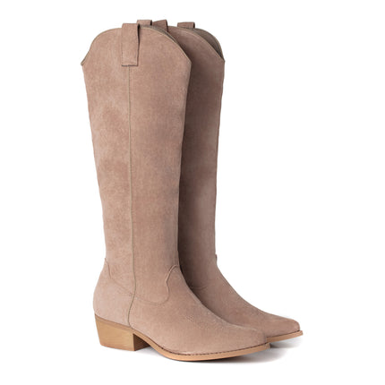 Smile Favorites Cowboylaarzen Khaki Suedine hoog