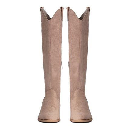 Smile Favorites Cowboylaarzen Khaki Suedine hoog