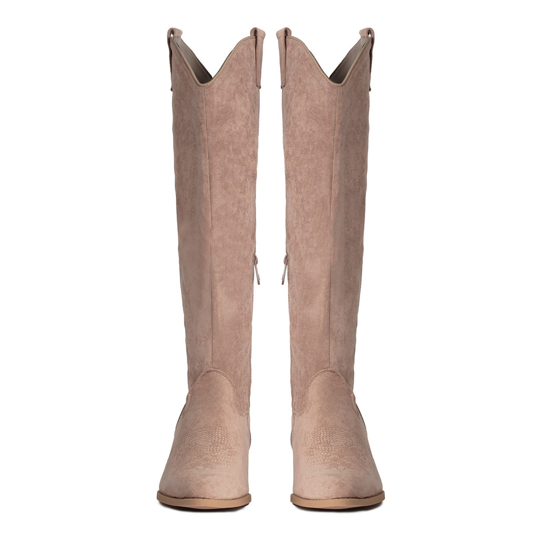Smile Favorites Cowboylaarzen Khaki Suedine hoog
