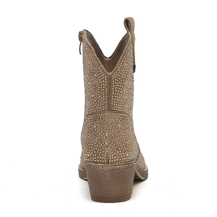 Smile Favorites Cowboylaarzen Khaki Suedine Kort Strass