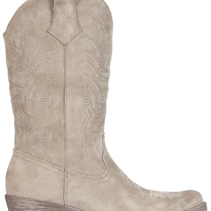 Smile Favorites Cowboylaarzen Khaki Suedine Stiksels