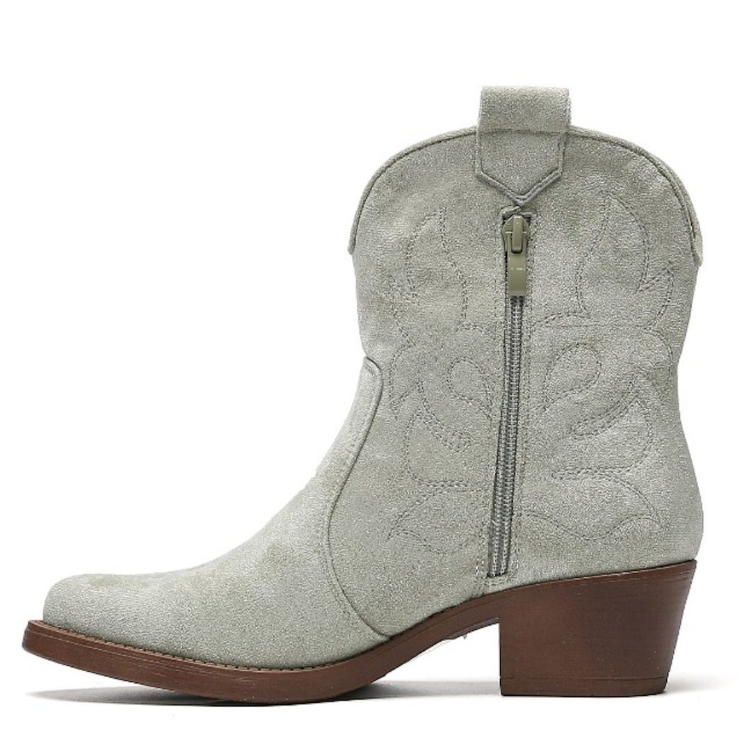 Smile Favorites Cowboylaarzen kort Olive Suède