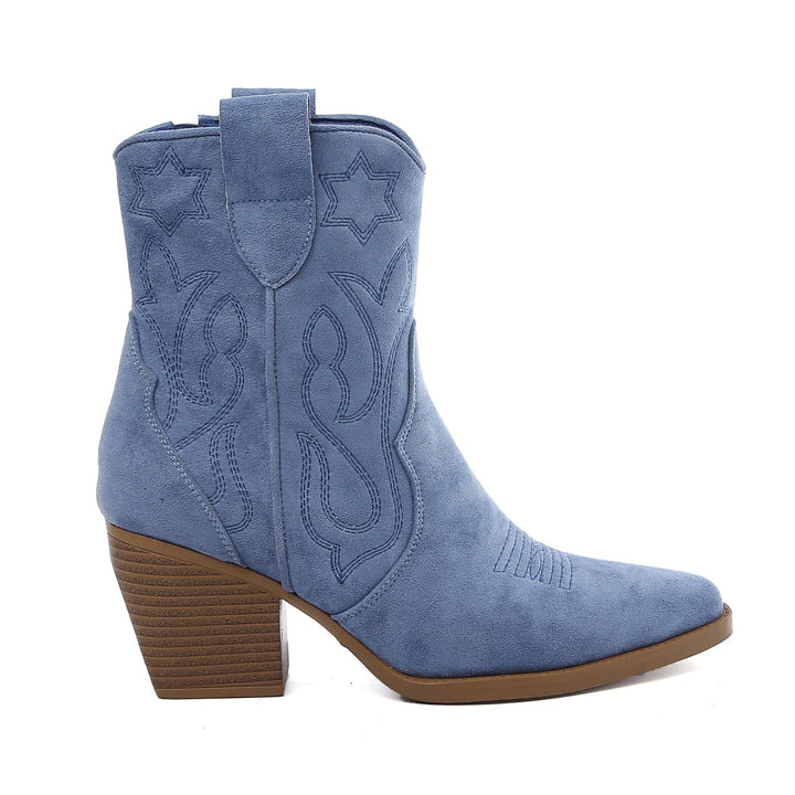 Smile Favorites Cowboylaarzen Kort Star Blauw Suède