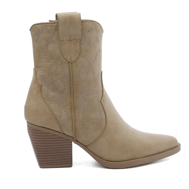 Smile Favorites Cowboylaarzen Kort Star Taupe Khaki