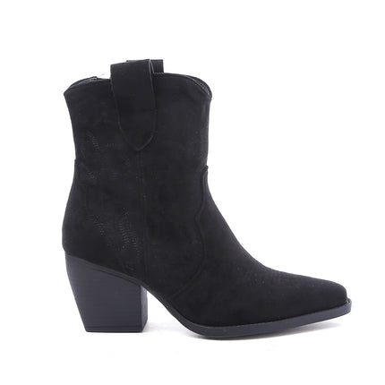 Smile Favorites Cowboylaarzen Kort Star Zwart Suède