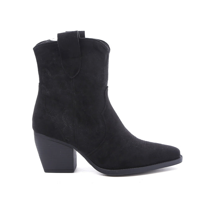 Smile Favorites Cowboylaarzen Kort Star Zwart Suède