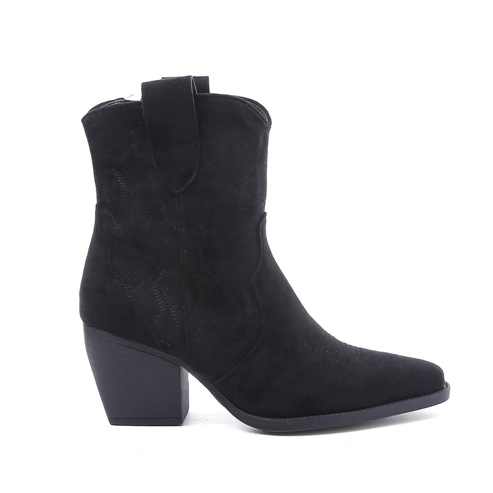 Smile Favorites Cowboylaarzen Kort Star Zwart Suède