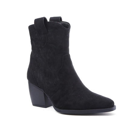 Smile Favorites Cowboylaarzen Kort Star Zwart Suède