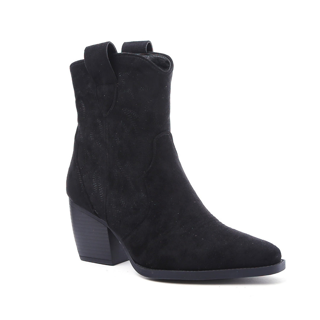 Smile Favorites Cowboylaarzen Kort Star Zwart Suède