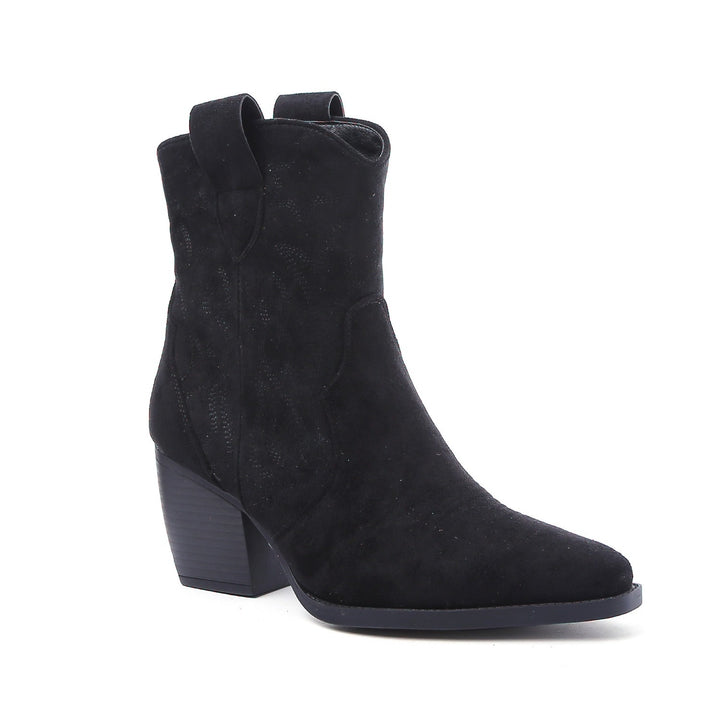 Smile Favorites Cowboylaarzen Kort Star Zwart Suède