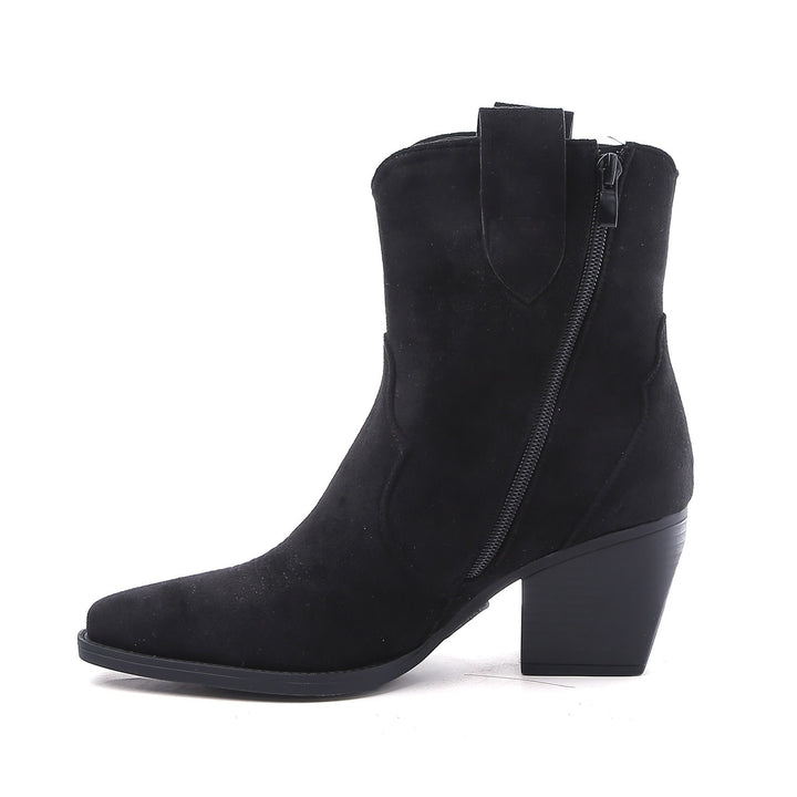 Smile Favorites Cowboylaarzen Kort Star Zwart Suède