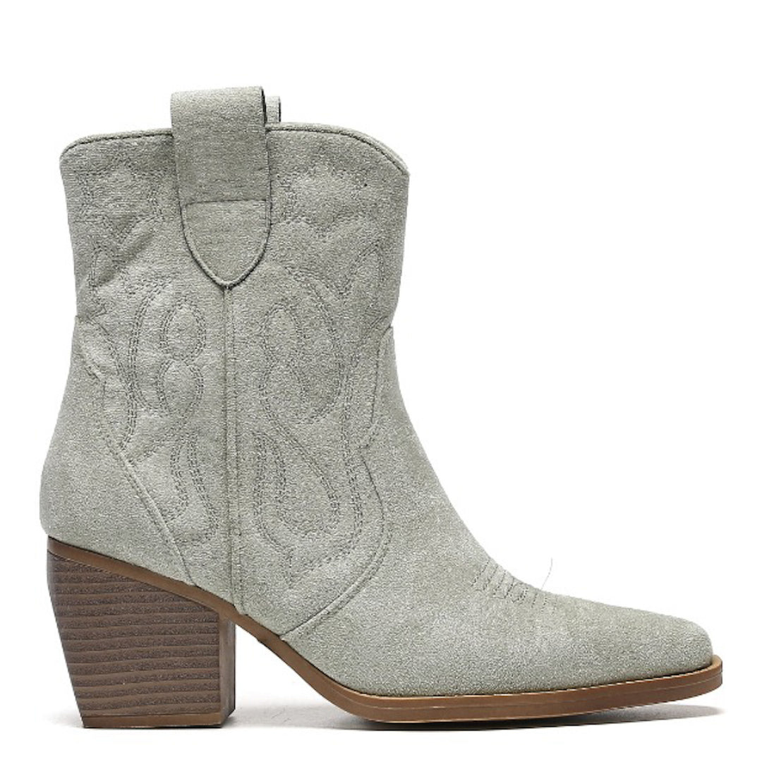 Smile Favorites Cowboylaarzen Olive Suède Kort Star