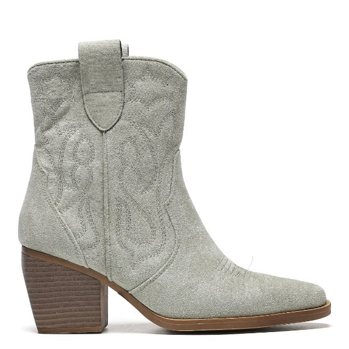 Smile Favorites Cowboylaarzen Olive Suède Kort Star
