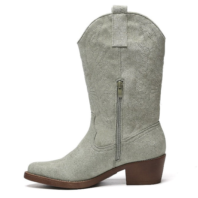 Smile Favorites Cowboylaarzen Olive suède