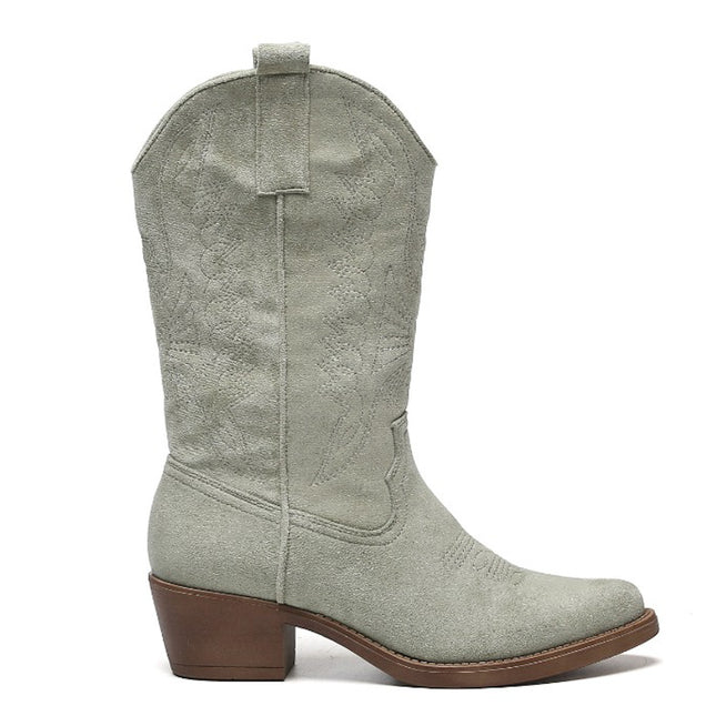 Smile Favorites Cowboylaarzen Olive suède