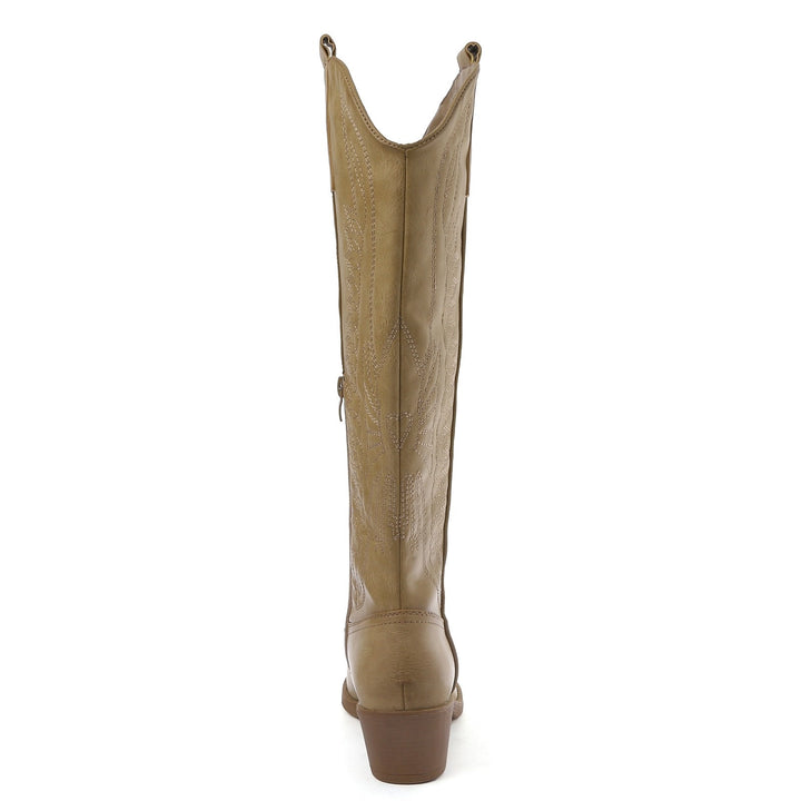 Smile Favorites Cowboylaarzen Taupe Khaki hoog imitatieleer