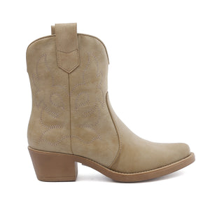 Smile Favorites Cowboylaarzen Taupe Khaki Kort