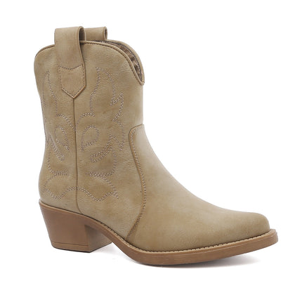 Smile Favorites Cowboylaarzen Taupe Khaki Kort