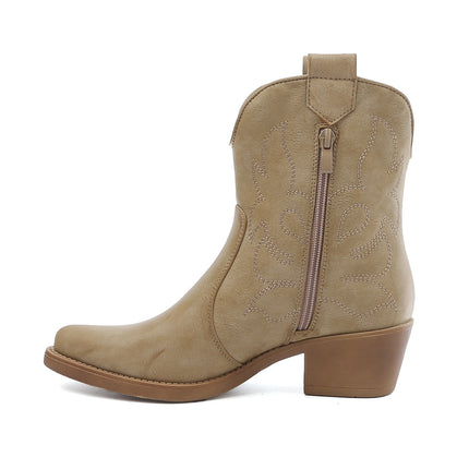 Smile Favorites Cowboylaarzen Taupe Khaki Kort