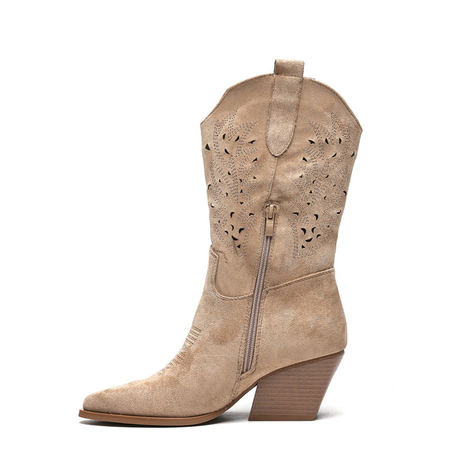 Smile Favorites Cowboylaarzen Taupe Khaki Suède Western