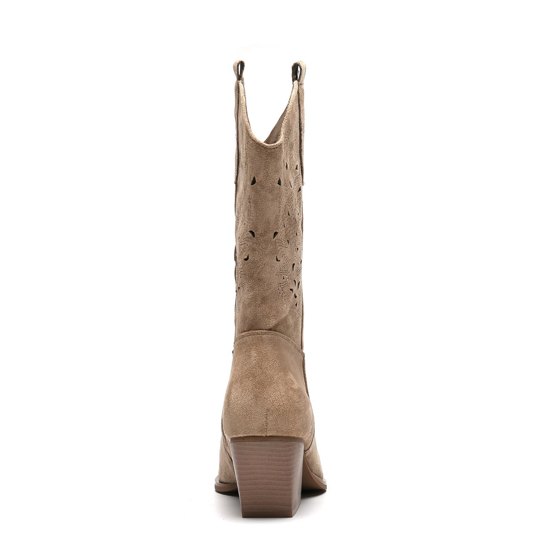 Smile Favorites Cowboylaarzen Taupe Khaki Suède Western