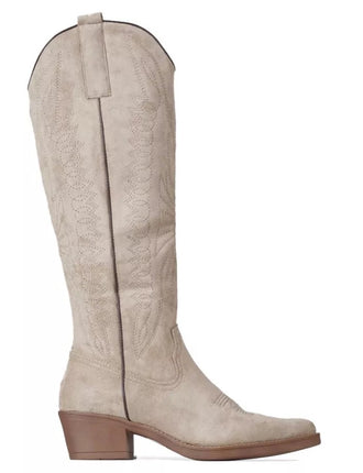 Smile Favorites Cowboylaarzen Taupe Khaki suedine hoog