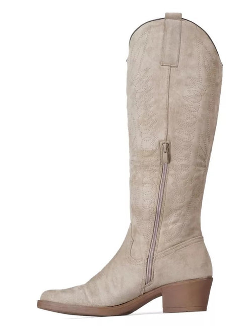 Smile Favorites Cowboylaarzen Taupe Khaki suedine hoog