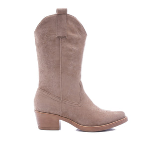 Smile Favorites Cowboylaarzen Taupe Khaki Suedine